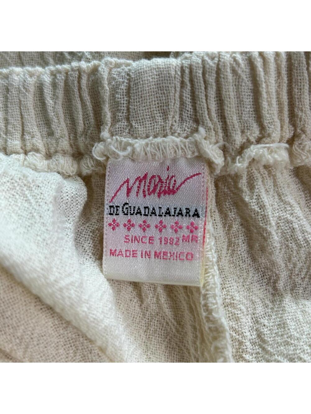 Bohemian Cream Cotton Gauze Casual Resort Ready Wide Leg Pants Size S Coastal - Picture 8 of 9